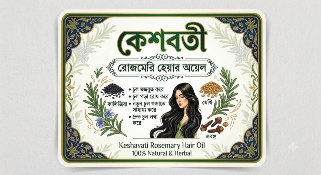 Keshavati Rosemary Hair Oil Label Details Part 1