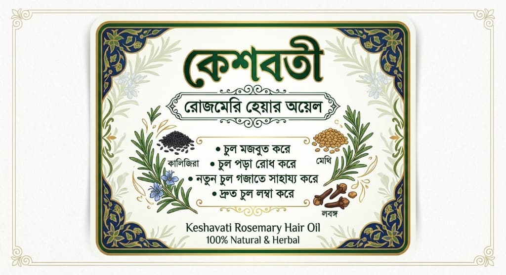 Keshavati Rosemary Hair Oil Label Details Part 2